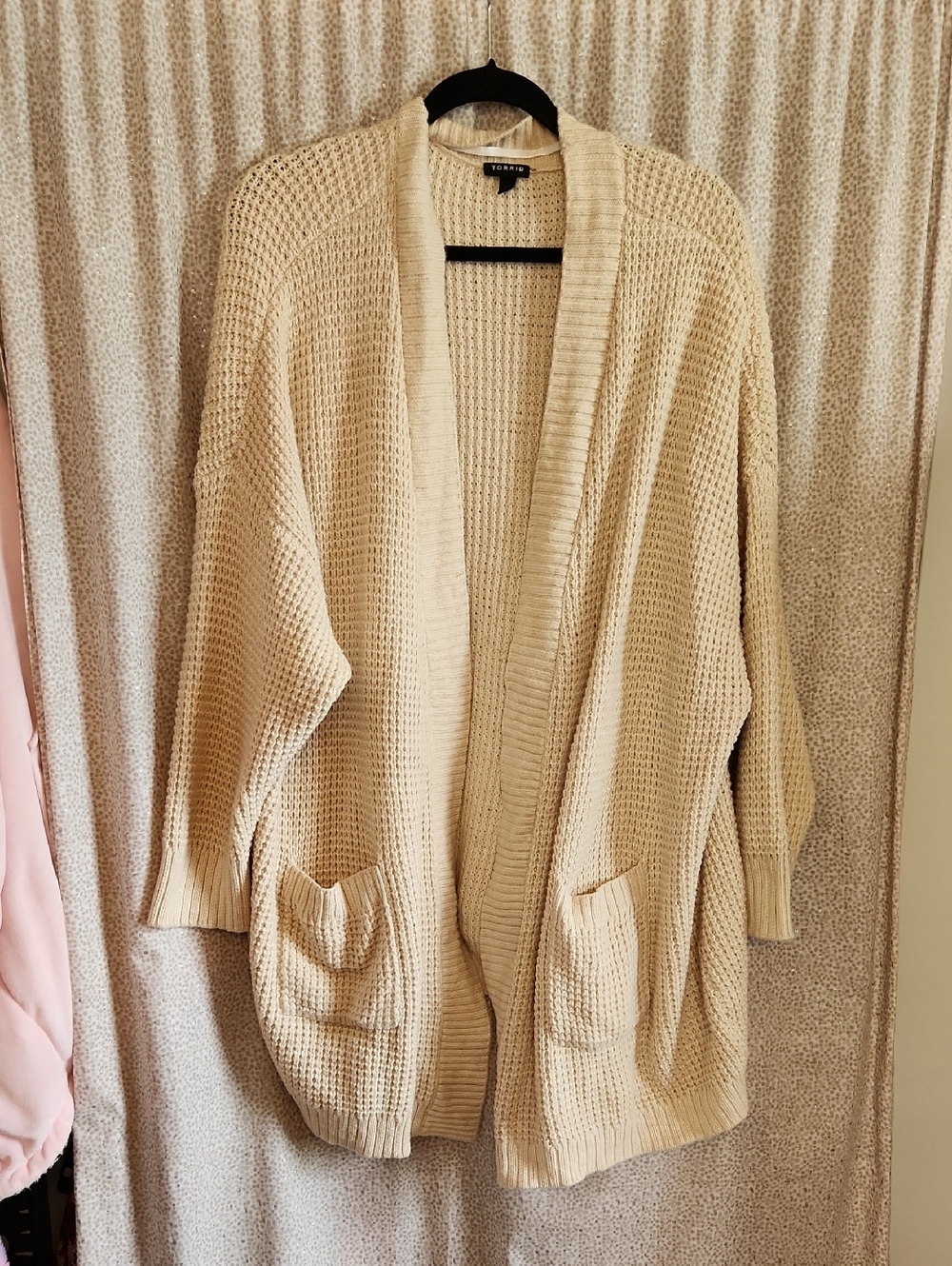 torrid Cream Open-Front Chunky Knit Cardigan